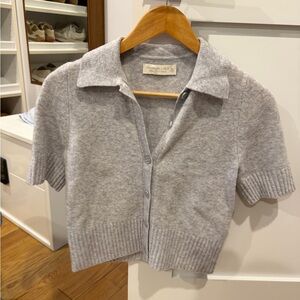 Abercrombie and Fitch Gray Short Sleeve Cardigan